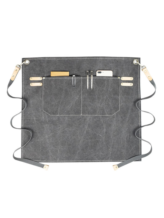 Canvas Half Drawing Apron Bakery Cafe Work Clothes Can Be Customized - Pics & Things