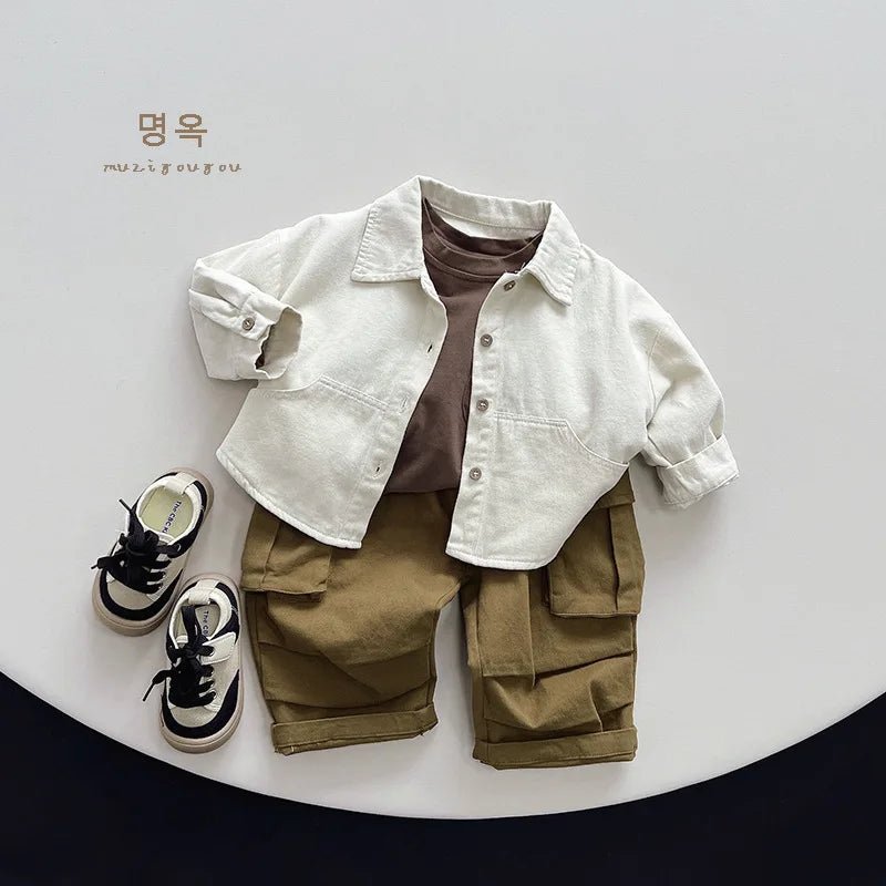 Autumn New Children Loose Trousers Baby Girls Pocket Cargo Pants Fashion Boys Versatile Casual Pants Kids Solid Wide Leg Pants - Pics & Things