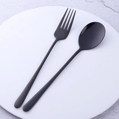 2pcs Stainless Steel Spoon & Fork Cutlery Set Dishwasher Safe Tableware Gold Spoons Dinnerware Set - Pics & Things